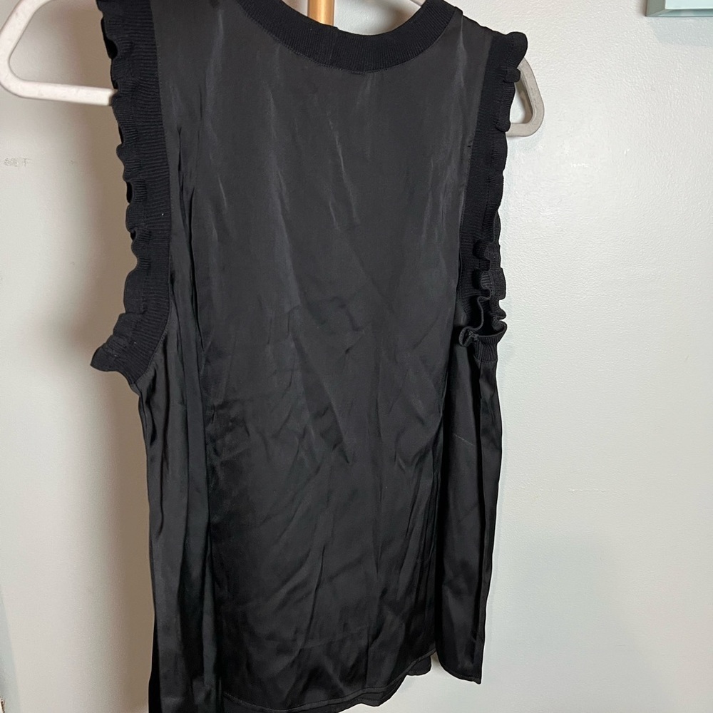 Ophelia Roe Black Ruffled Top Blouse - Picture 2 of 4